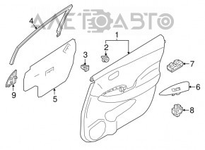 Capac de control al geamului electric din față, stânga, pentru Nissan Leaf 18- gri, zgârieturi.