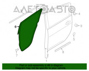 Уплотнитель двери задней левой Nissan Leaf 18-