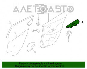 Capacul de control al geamului electric din spatele dreapta al Nissan Leaf 18-