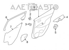 Накладка управления стеклоподъемником задним правым Nissan Leaf 18-царапины