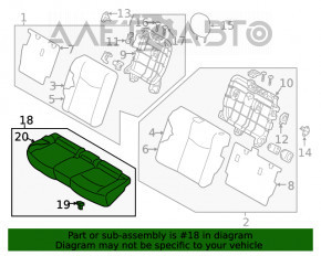 Rândul din spate al locurilor 2 pentru Nissan Leaf 18-22, material textil negru