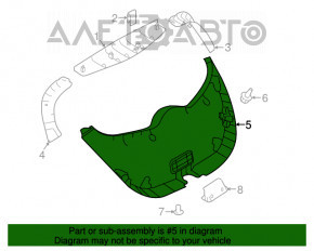 Capacul portbagajului inferior al usii Nissan Leaf 18- gri.