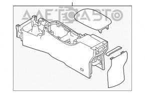 Консоль центральная подлокотник Nissan Leaf 18-21 кожа черная
