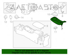 Capacul schimbatorului de viteze Nissan Leaf 18-19 gri zgarieturi