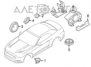 Динамик дверной передний правый Ford Mustang mk6 15- Shaker Pro 25W