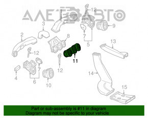 Deflectorul conductei de aer din panoul frontal central GLC 16-22 negru