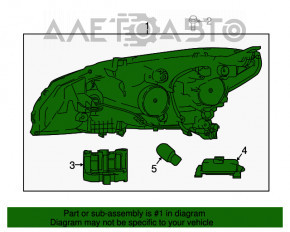 Far stânga față completă Nissan Leaf 18-22 LED cu montare