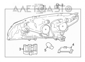 Far stânga față completă Nissan Leaf 18-22 LED cu montare