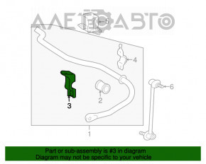 Suportul de fixare a stabilizatorului spate dreapta pentru Lexus RX400h 06-09 AWD, complet asamblat din 3 piese.