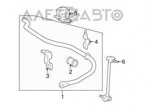 Suportul de fixare a stabilizatorului spate dreapta pentru Lexus RX400h 06-09 AWD, complet asamblat din 3 piese.