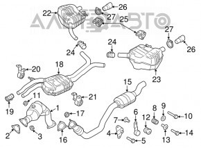 Suportul de evacuare din față dreapta pentru Audi A6 C7 12-18, nou, original OEM