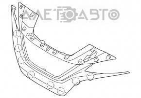 Grila radiatorului Nissan Leaf 18-22, negru lucios cu ornamente cromate, are suportul rupt și zgârieturi de nisip.