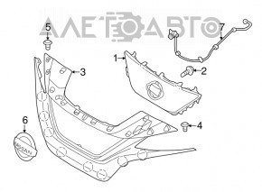 Grila radiatorului Nissan Leaf 18-22, negru lucios cu ornamente cromate.