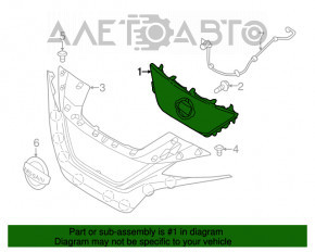 Решетка радиатора grill в сборе Nissan Leaf 18-22 под радар и камеру