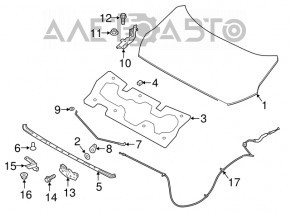 Amortizoare capota dreapta Nissan Leaf 18- OEM nou original