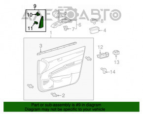 Capacul oglinzii laterale dreapta față Toyota Prius 2004-2009 cu difuzor JBL.