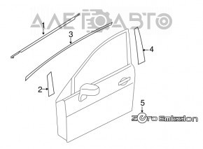 Молдинг двери верхний передней левой Nissan Leaf 18- мат