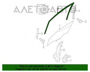 Уплотнитель стекла передний правый Nissan Leaf 18-