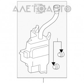 Rezervorul de spălare a parbrizului pentru Lexus RX400h 06-08 cu gât