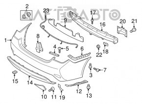 Усилитель заднего бампера Hyundai Sonata 14 usa