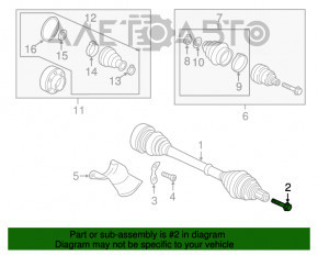 Piulița de fixare a articulației exterioare a semicuvelor spate stânga Audi A6 C7 12-18 72mm