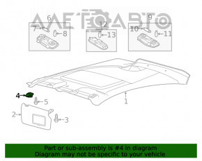 Suportul de prindere a parasolarului pasagerului pentru Ford Fiesta 11-19 gri.