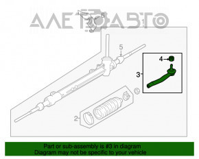 Capăt de direcție stânga Nissan Rogue 14-20 nou aftermarket CTR