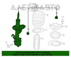 Стойка амортизатора в сборе передняя левая Nissan Leaf 18- под 40 kWh