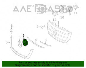 Baza emblemei grilei radiatorului Mercedes GLC 16-19