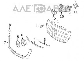 Baza emblemei grilei radiatorului Mercedes GLC 16-19