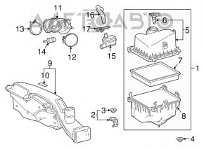 Conducta de aer pentru colectorul de admisie al Lexus ES250 20-21