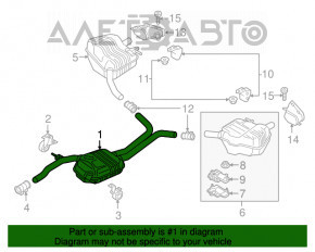 Silentioză spate rezonator cu butoi pentru Audi A6 C7 12-17 2.0 AWD cu supapă