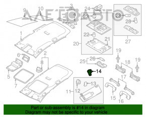 Suport de prindere pentru parasolarul șoferului VW Atlas 18- gri