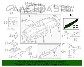 Дефлектор воздуховода с накладкой центральный и правый Audi A5 F5 17- накладка под черное дерево