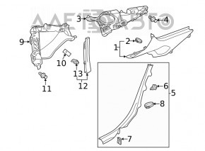 Крепление накладки задней стойки левая Audi A5 F5 17- 5D под динамик