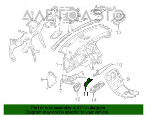 Capacul panoului frontal stânga Mercedes GLC 16-19 gri, cleme