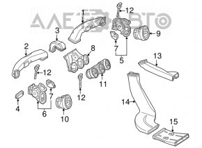 Deflectorul conductei de aer din panoul frontal stânga Mercedes GLC 16-22 negru