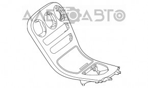 Capacul panoului frontal central Mercedes GLC 16-19 din lemn negru, uzat.