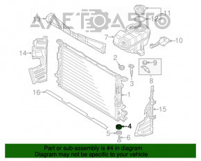 Suport radiator dreapta jos Audi A6 C7 12-18 cauciuc