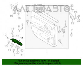 Capacul de control al geamului electric din față stânga Mitsubishi Outlander 14-21 zgâriat.