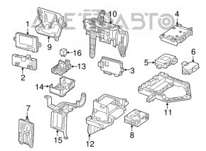 Suportul blocului de siguranțe din portbagajul Mercedes GLC 300/43/63 16-19