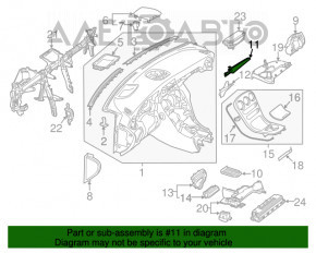 Capacul panoului frontal dreapta Mercedes GLC 16-19 gri, zgarieturi