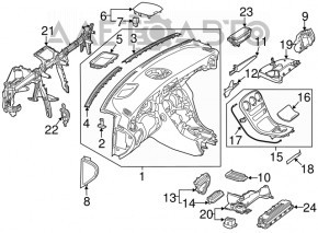 Capacul panoului frontal dreapta Mercedes GLC 16-19 gri, zgarieturi