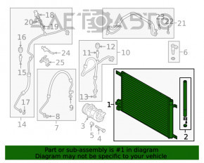 Radiatorul condensatorului de aer condiționat VW Tiguan 18-