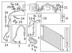 Radiatorul condensatorului de aer condiționat VW Tiguan 18-