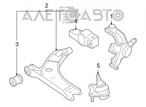 Silențios braț inferior stânga față VW Beetle 12-13 2.0T nou original OEM