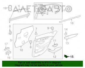 Maneta de control a geamului electric din spatele dreapta al Mercedes GLC 16-22 bej, suportul este rupt