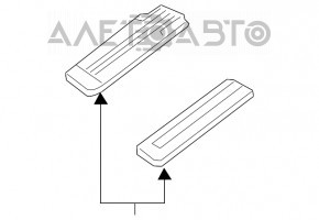 Capacul scaunelor randului 2 stanga Infiniti JX35 QX60 13- fata dreapta, neagra, zgarieturi