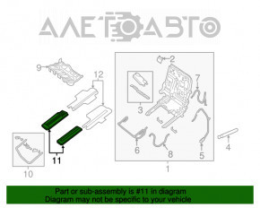 Capacul scaunelor randului 2 stanga Infiniti JX35 QX60 13- fata dreapta, neagra, zgarieturi