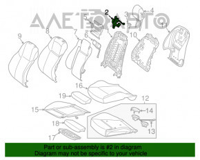 Motorul de reglare a suportului pentru cap al scaunului șoferului Mercedes GLC 16-22.